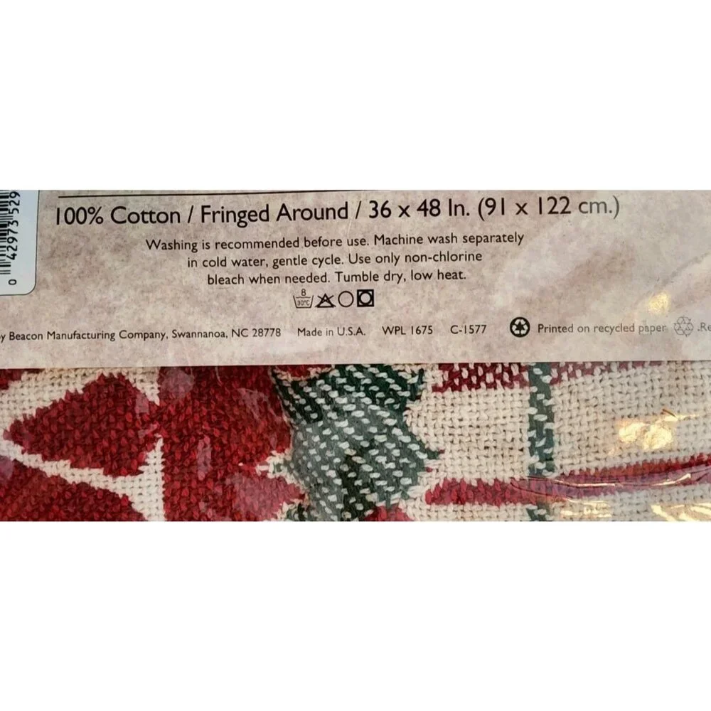 Vintage Beacon “My First Christmas” Blanket Triple Layer Woven Jacquard 36x48